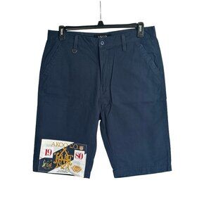 AKOO Co. Daydream & Nightmares Shorts 1980 Navy Blue 34" Waist 11" Inseam New